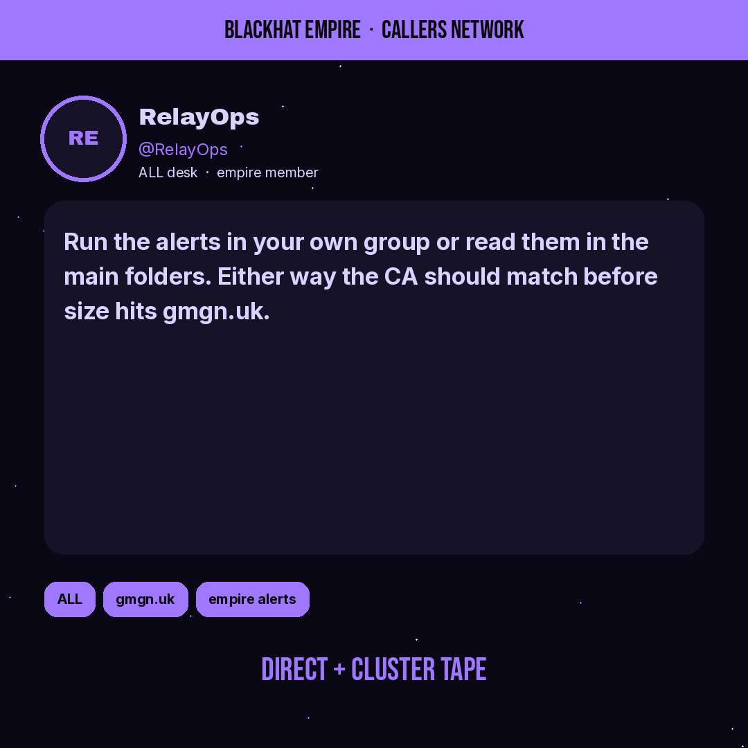 Crew review card Relay Ops — Anon Radar HQ